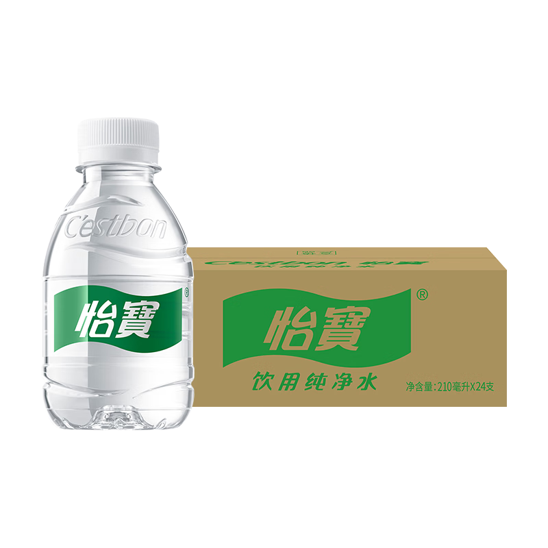 怡宝纯净水210ml*24瓶*4箱儿童户外饮用纯净水办公便携装饮用水高清大图
