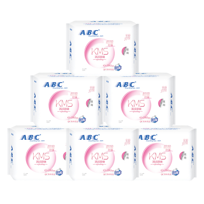 ABC夜用卫生巾 纤薄棉柔280mm*8片*6包（K12）