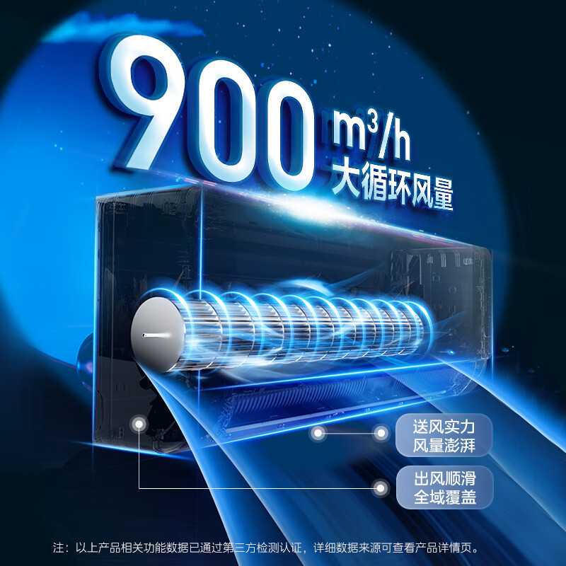 美的(Midea)空调小2匹p酷省电变频冷暖新一级能效智能壁挂式大风量客厅商铺节能挂机KFR-46GW/N8KS1-1