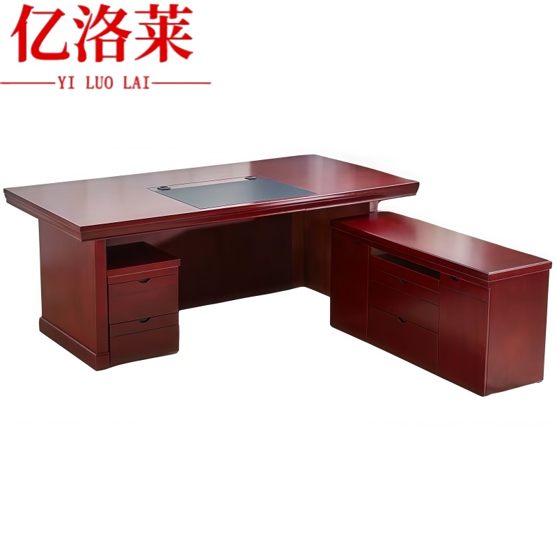 亿洛莱 老板桌+左右副柜 1.6m 套高清大图
