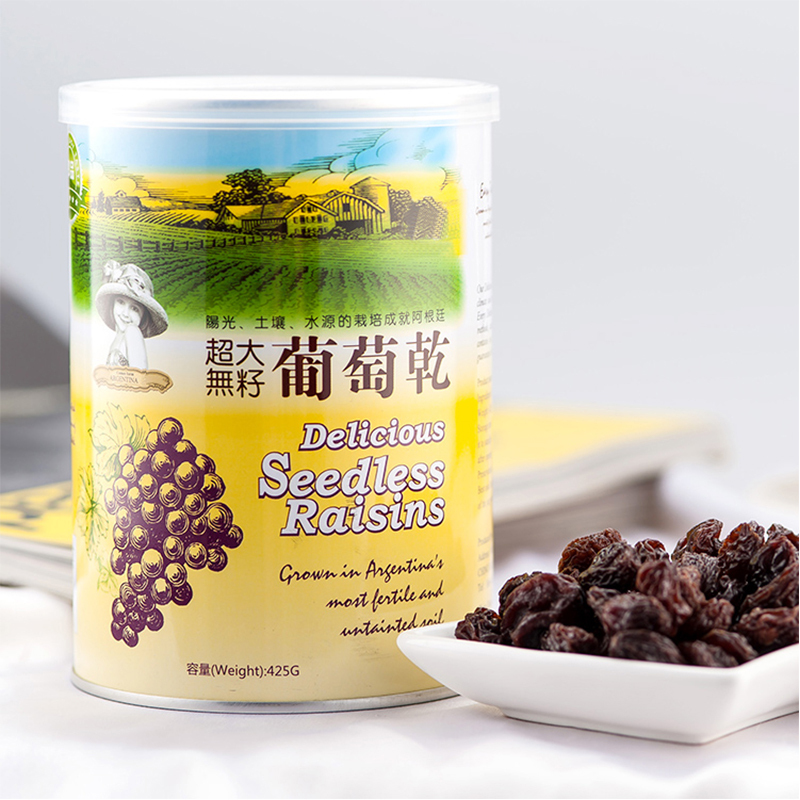 即品大粒无籽葡萄干425g/罐台湾地区烘焙原料零食