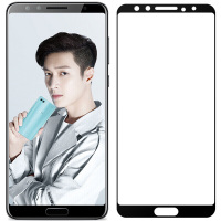 [买2送手机壳]轻万适用华为nova2s钢化膜honor玻璃贴膜huawei全屏丝印黑色高清钢化膜