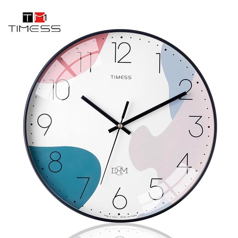 TIMESS钟表挂钟客厅家用时尚时钟挂墙现代简约万年历电子石英轻奢 遐想空间 14英寸（直径35.5厘米）
