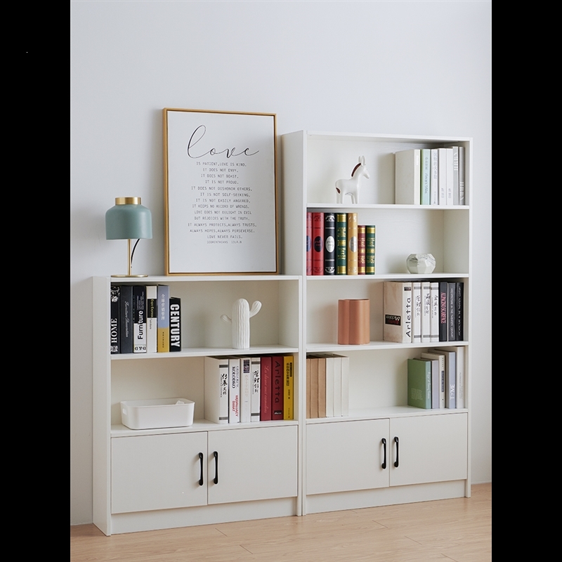 白色组合全实木书柜阿斯卡利整墙背景墙大书柜办公室简约现代文件柜子