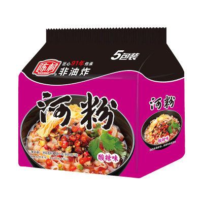 陈村河粉酸辣味85g*5袋装 非油炸方便面酸辣粉速食泡面