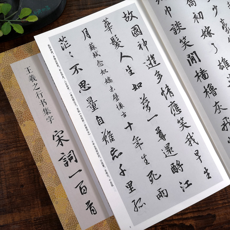 王羲之行书集字宋词一百首 [正版]王羲之行书集字宋词一百首 收录王羲之行书经典碑帖集字古诗词作品集临摹教程 行书毛笔书法高清大图