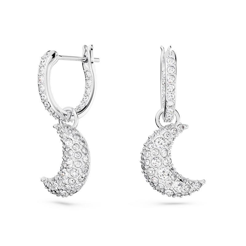 施华洛世奇(SWAROVSKI)迷你月牙水晶 hoops 耳钉女款时尚潮流镶嵌