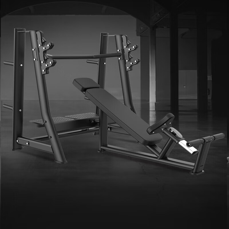 亿动 室内自由力量小件杠铃架举重床健身器械 豪华上斜卧推架 YD-034高清大图