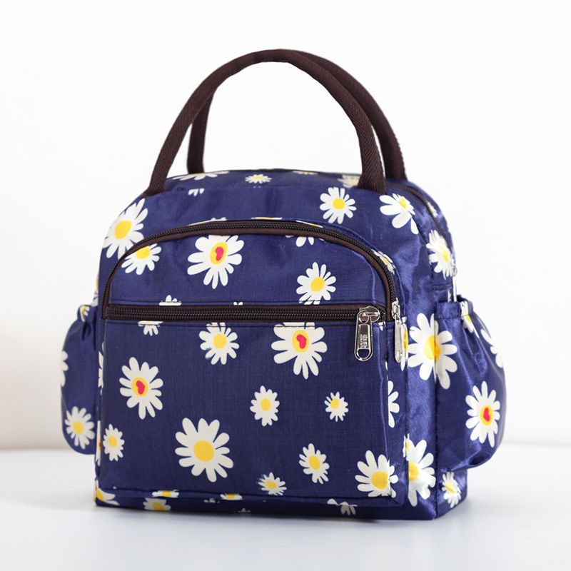 手提包女大容量手拎包饭盒便当包妈咪包女士帆布包加厚防水小布包