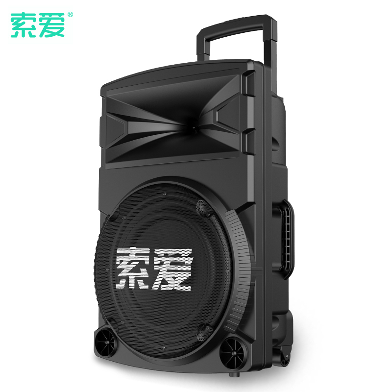 索爱户外广场舞音响跳舞大音量家用蓝牙音箱便携移动户外式户外室外演出手提抖音同款门店促销拉杆播放器SA-F11[无咪版]