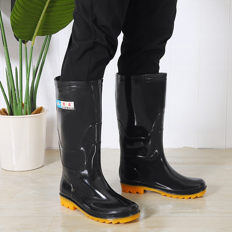 惠居尚品户外防水防滑中筒消防雨鞋男款