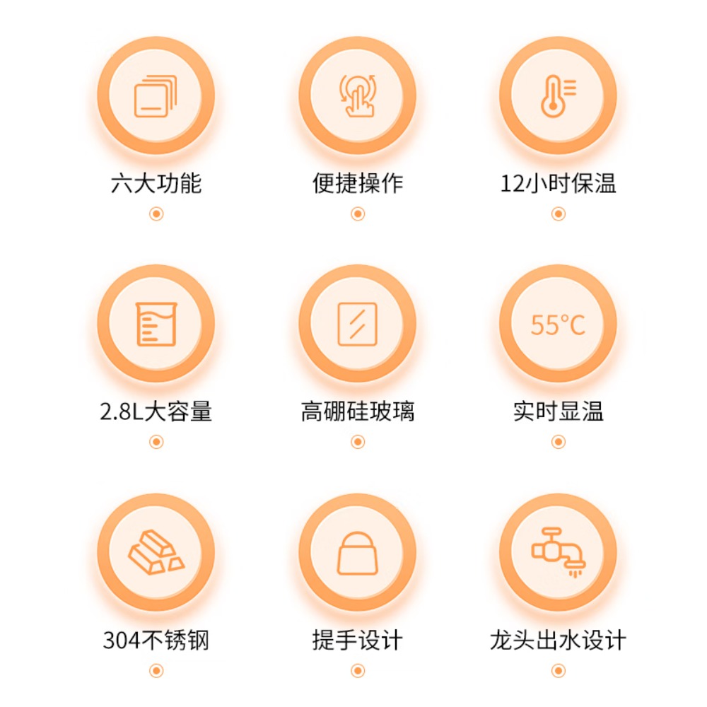 夏普多功能养生壶 电热水壶花茶壶烧水壶恒温壶 煮养生汤银耳羹茶果茶 KP-WT30L-W 白色 2.8L高清大图