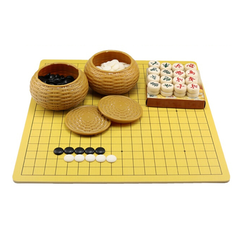 围棋比赛专用+花边罐(361颗仿玉棋子+厚款木制棋盘)