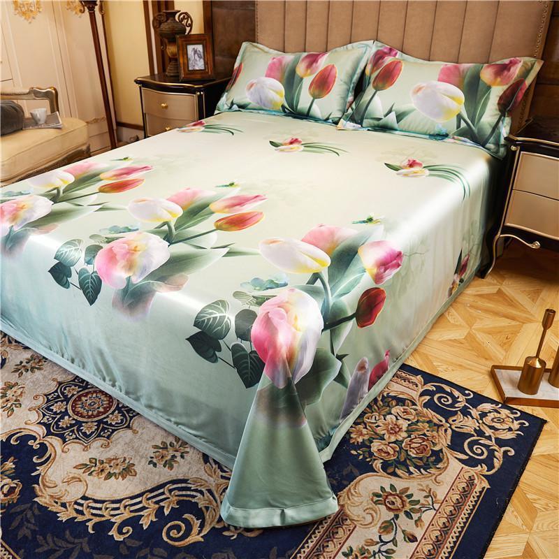 家柏饰(CORATED)夏季三件套冰丝凉滑床单凉席1.8m1.5床2.0米可水洗机洗折叠 浓郁芳香/裸睡天然竹纤维，柔滑凉爽，抑菌防螨 1.8*2.2m床