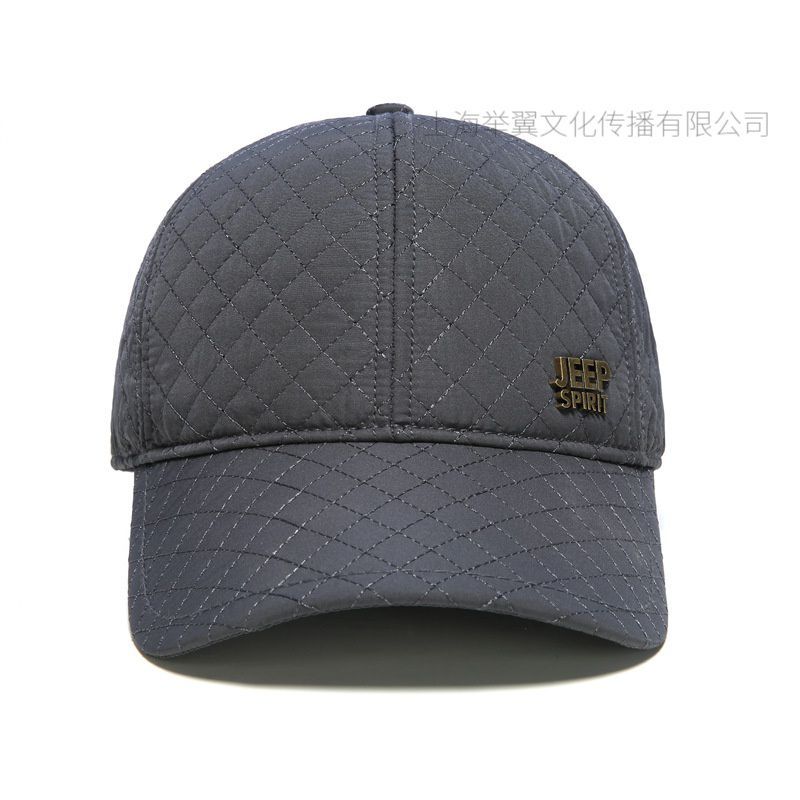 JEEP吉普帽子男棒球帽加绒加厚男士纯色百搭秋冬鸭舌帽