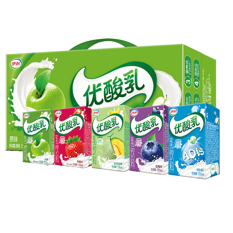 伊利优酸乳草莓果粒酸奶饮品饮料牛奶酸酸乳整箱24盒装参数