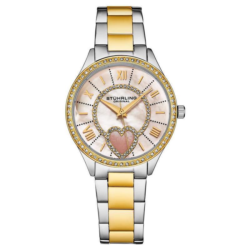 施图灵stuhrling时尚百搭流行简约symphony不锈钢白色表盘38毫米女士