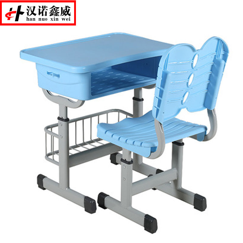 汉诺鑫威中小学生培训补习班学习桌学校写字桌套管升降塑钢课桌椅高清大图