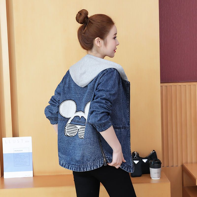 短款牛仔外套女2021年春秋季新款韩版宽松港风短款上衣夹克潮