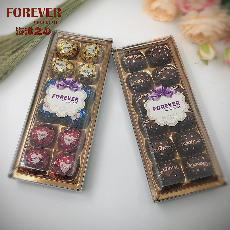 脆米威化夹心牛奶巧克力 12粒长条方盒 150克×2盒 FOREVER CHOCOLATE海洋之心