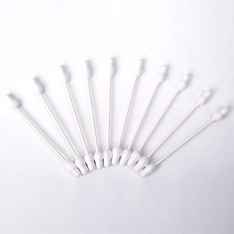 易简(yijian)儿童棉签 婴儿纸轴双头棉棒宝宝螺纹旋头细轴清洁耳鼻葫芦头100支YP2高清大图