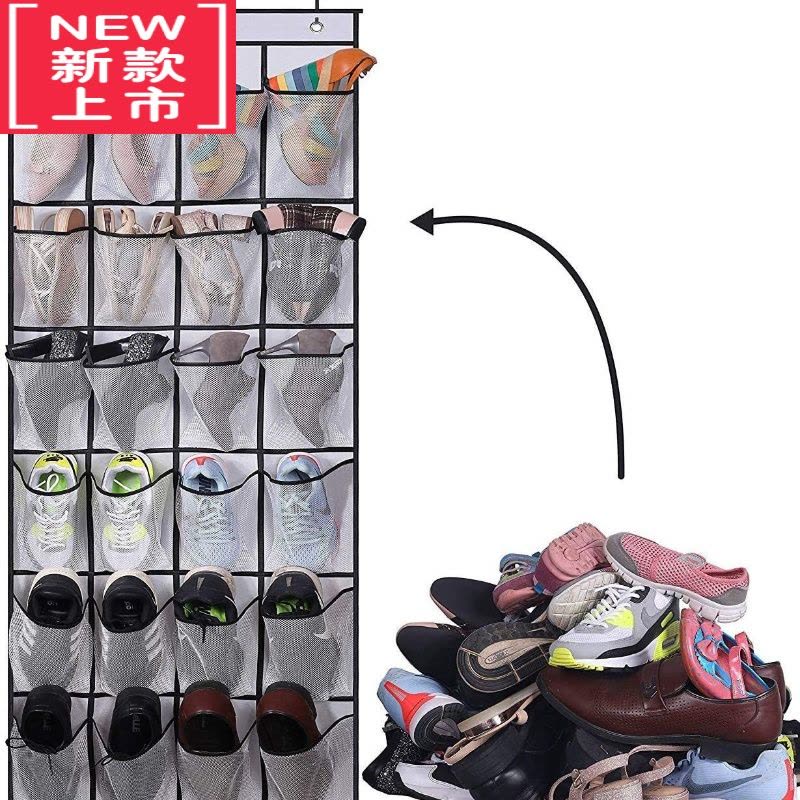 可莉允整理收纳袋24格多层无纺布杂物鞋内衣毛绒玩具免打孔挂墙门后挂袋图片