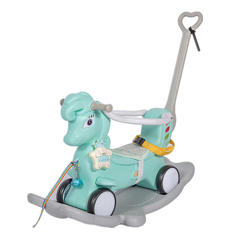 两用儿童摇摇马音乐宝宝骑骑马小孩智扣小木马车玩具婴儿摇椅马儿塑料