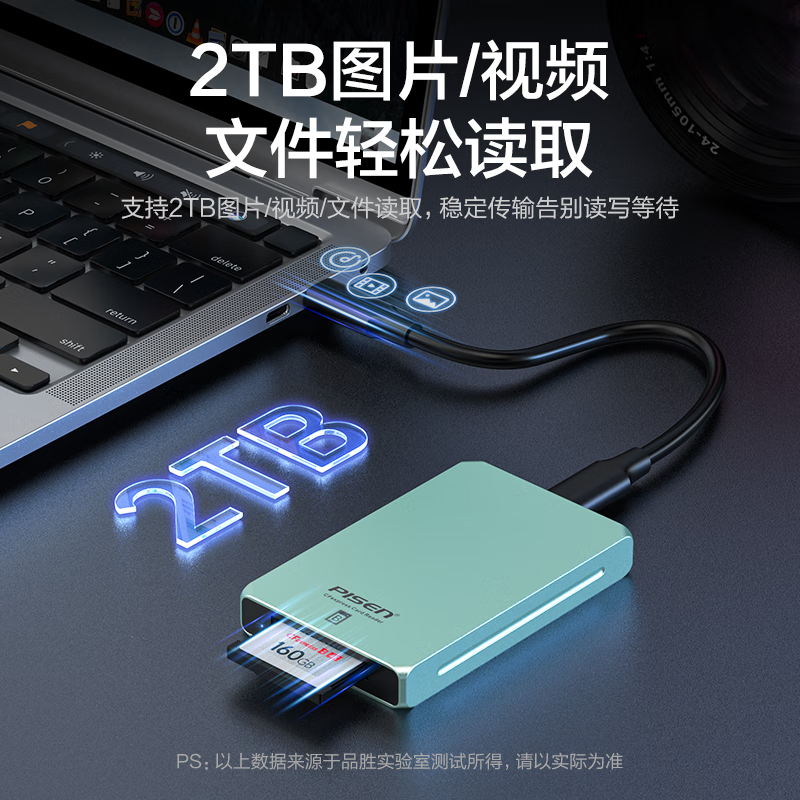 品胜(PISEN) USB3.2读卡器CFeB卡读卡器10Gbps传输Type B读卡器适用苹果15/16手机相机存储卡高清大图