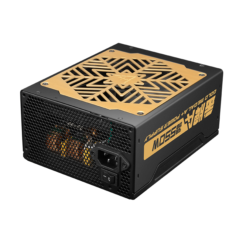 金河田金牌A+550W电源电脑台式机静音背线全模组额定550W峰值650W