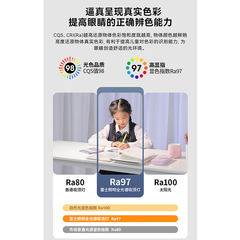 雷士照明[碧月]全光谱语音智控吸顶灯中山灯具简约现代轻奢仿水晶客厅灯高清大图