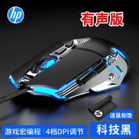 [赠垫]HP/惠普鼠标有线电竞游戏专用机械笔记本电脑家用办公吃鸡lol宏