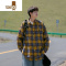 YANXU日系cityboy格子衬衫男薄款港风复古潮牌外套宽松青少年衣服