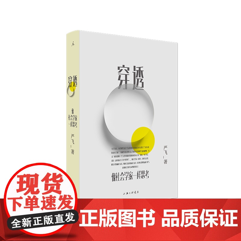 正版 穿透:像社会学家一样思考 清华大学社会学家严飞著 钱颖一、刘瑜、郝景芳 ,梁文道作序 社会学小说集 理想国高清大图