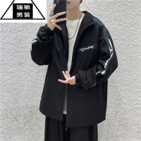 希杰狮王外套男士秋季2022新款运动港风ins潮牌宽松翻领夹克痞帅休闲上衣