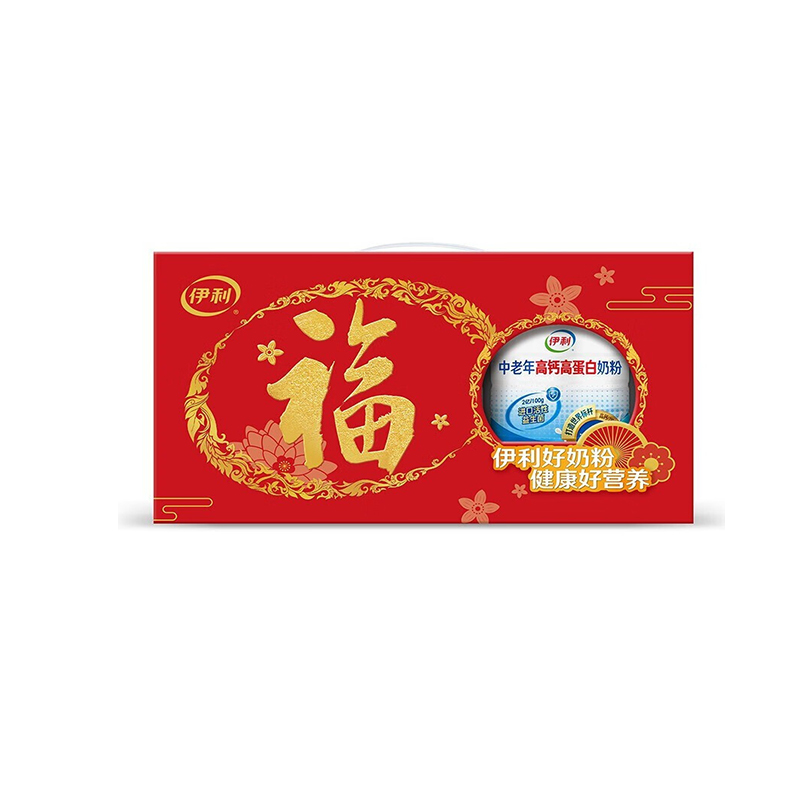 伊利 中老年高钙高蛋白奶粉 700g罐装 礼盒装(700g*2)高清大图