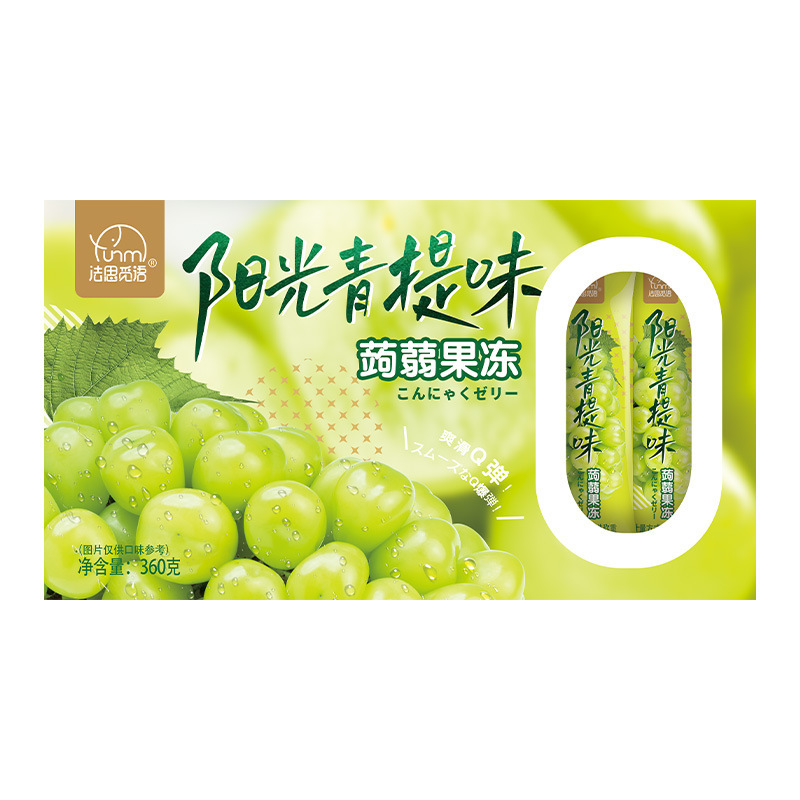 法思觅语 青提味360g*3盒 蒟蒻果冻芒果白桃味果汁果冻吸吸冻小零食儿童360g休闲零食高清大图
