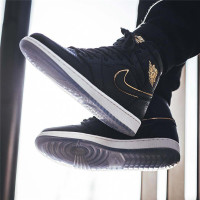 Air Jordan 1 City 乔1男女鞋 洛杉矶全明星款AJ1黑金中帮篮球鞋555088-031