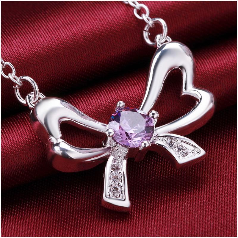 N601 Women Silver Necklace 镀925纯银女项链日韩版锁骨链潮人送女朋友七夕情人节礼物