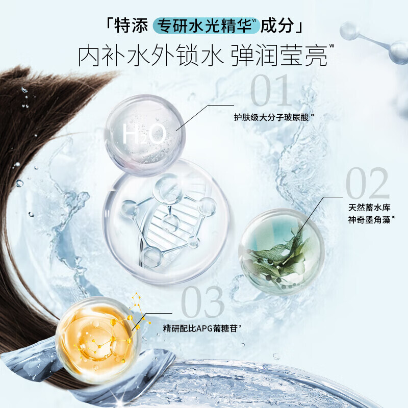 施华蔻(Schwarzkopf)水光弹润洗护套装(洗600ml+润400ml)(玻尿酸 改善毛躁 柔顺温和)高清大图