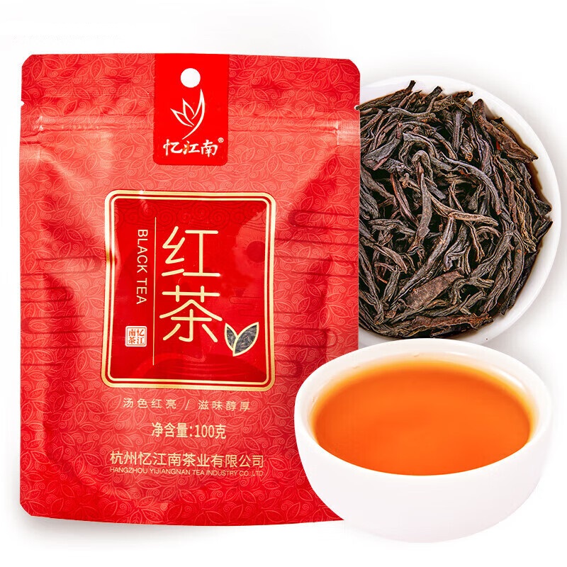 忆江南 中小叶种工夫红茶一级袋装散茶挂孔 100克袋装红茶