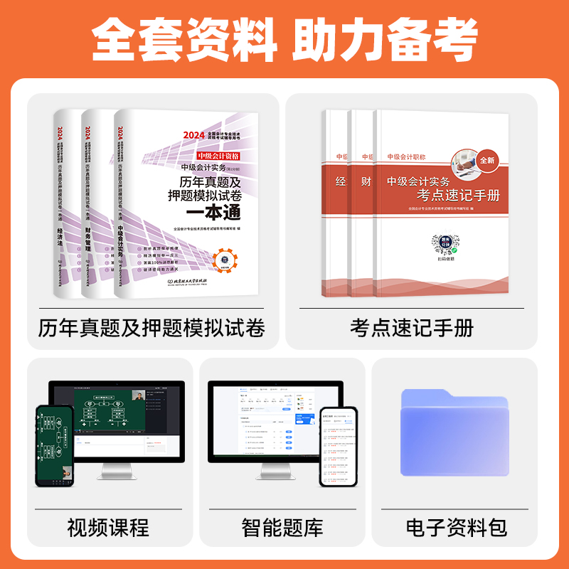 [正版]环球网校2024年中级会计资格考试历年真题及押题模拟试卷一本通 中级会计实务+经济法+财务管理3本试卷中级会计高清大图