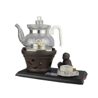 陶然电茶炉黄金蛋 童趣功夫煮茶器 泡茶玻璃陶瓷养生壶电子热烧水快速炉 紫泥三顶角炉+手提玻璃壶