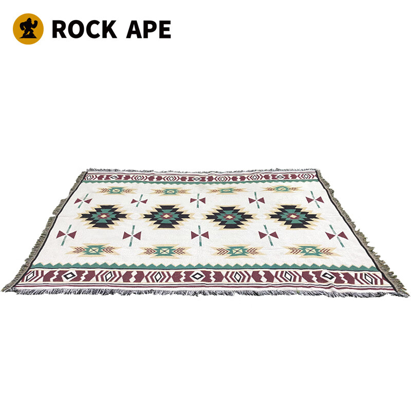 洛克猩球 户外露营便携复古流苏野餐(桌)垫Mat 防潮地垫RABL004