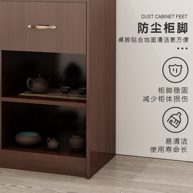 绵冠MIANGUAN办公室茶水柜可放水桶简约家用客厅酒店实木储物桶装饮水餐边柜二门高清大图