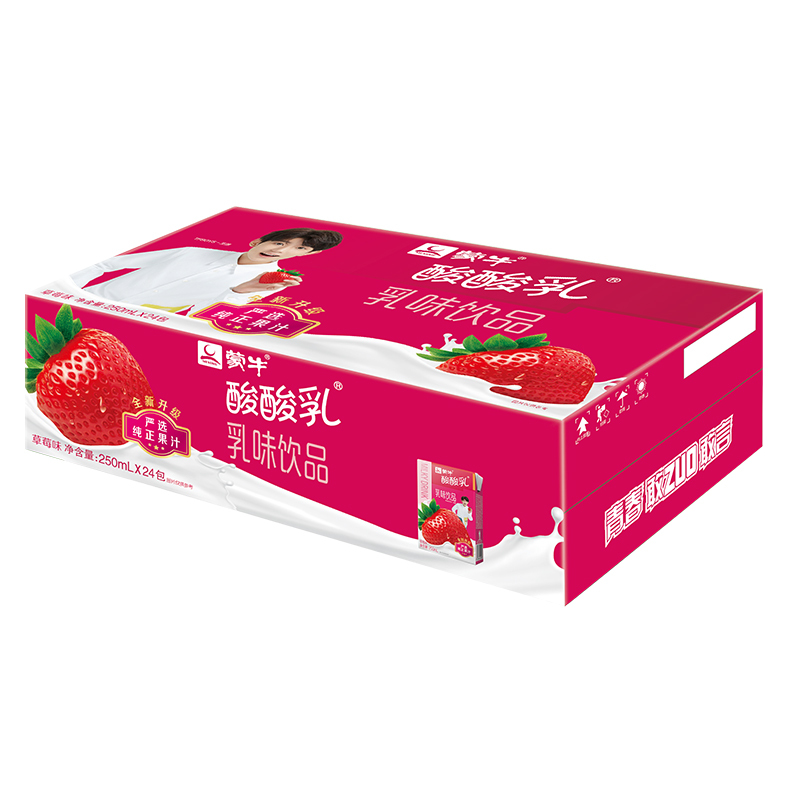 蒙牛酸酸乳草莓口味乳味饮品 250ml*24 礼盒装