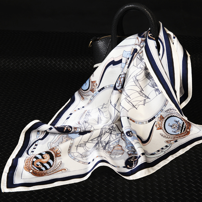 上海故事复古真丝小方巾春秋韩国女杭州丝绸围巾桑蚕丝空姐小领巾主要