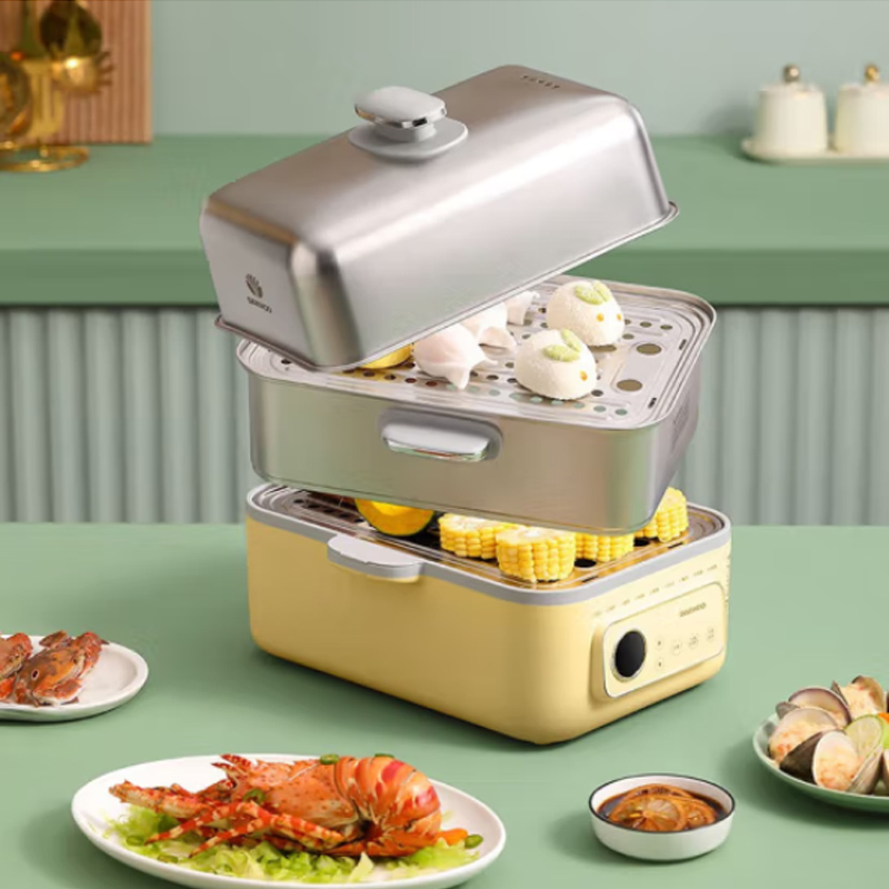 大宇多功能电蒸锅(茉莉黄)DYZG-1568高清大图