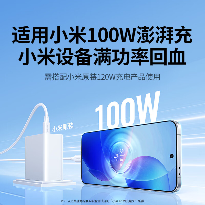 绿联双头Type-C数据线PD100W/88W超级快充ctoc适用华为荣耀小米苹果17/16e/15 1.5米20528高清大图