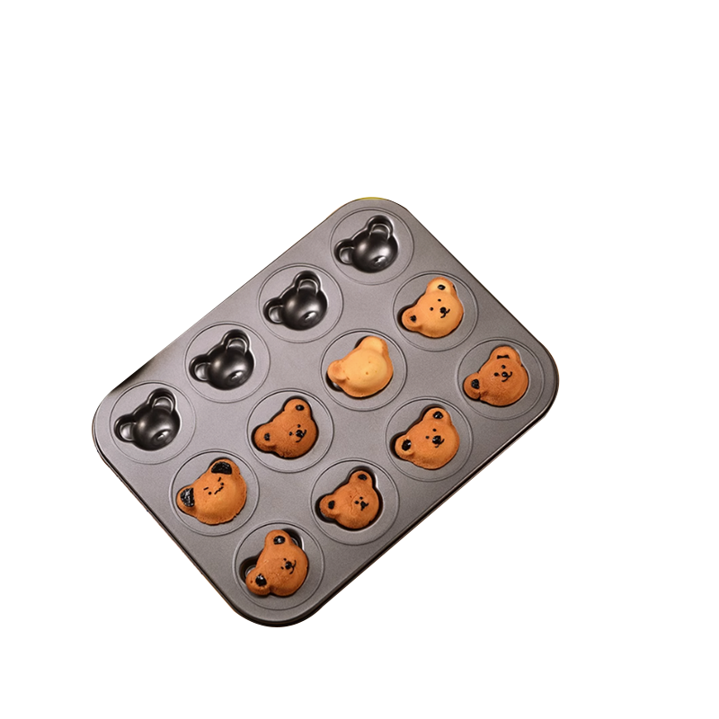 倍享12连小熊不粘烤盘35.3*26.5*2.3cm高清大图