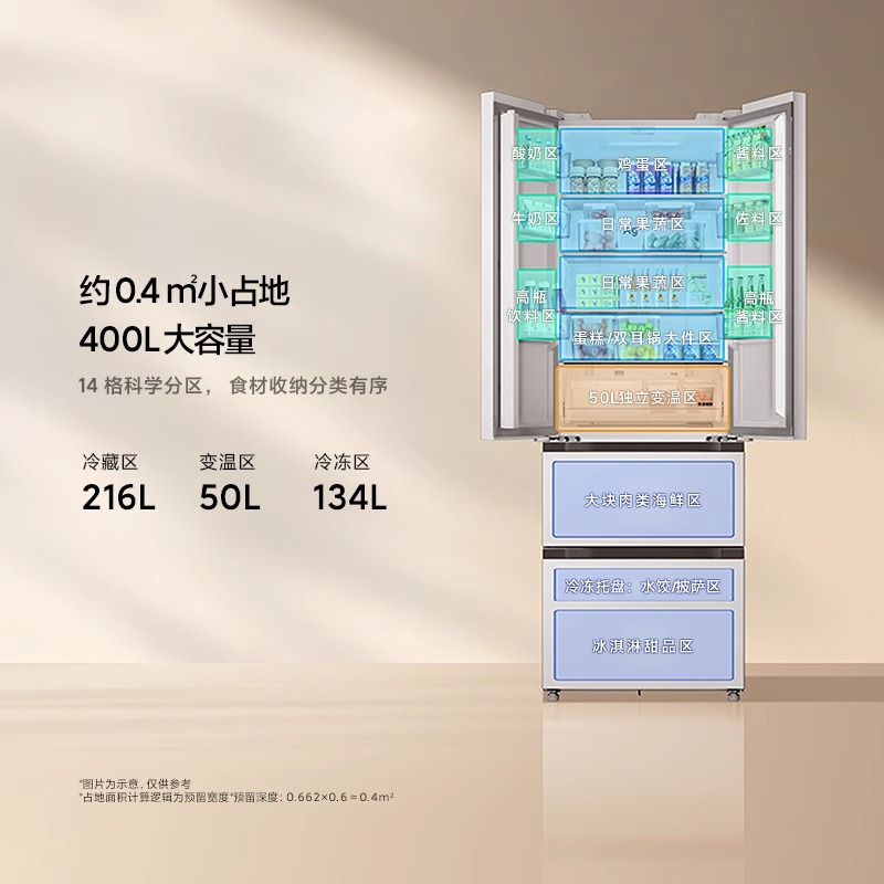 小米米家冰箱 BCD-400WFMBI高清大图